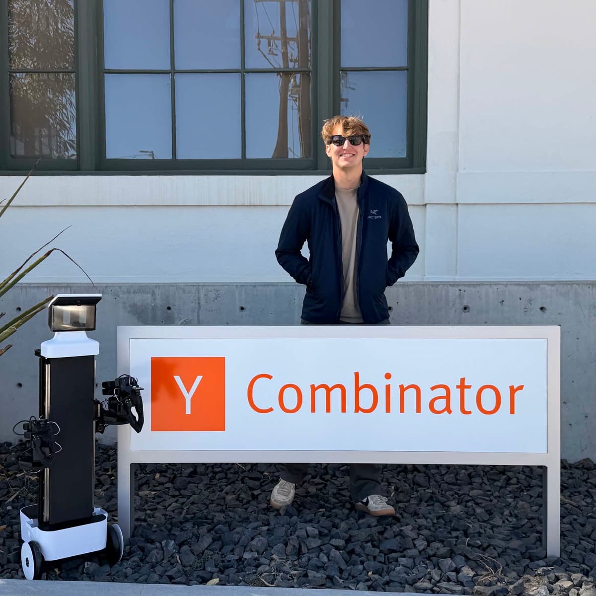 Lex Roller with a NORI robot at Y Combinator